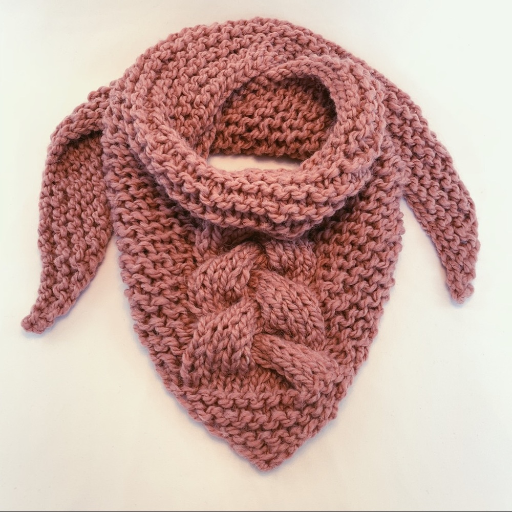 Rose Pink Triangle Scarf